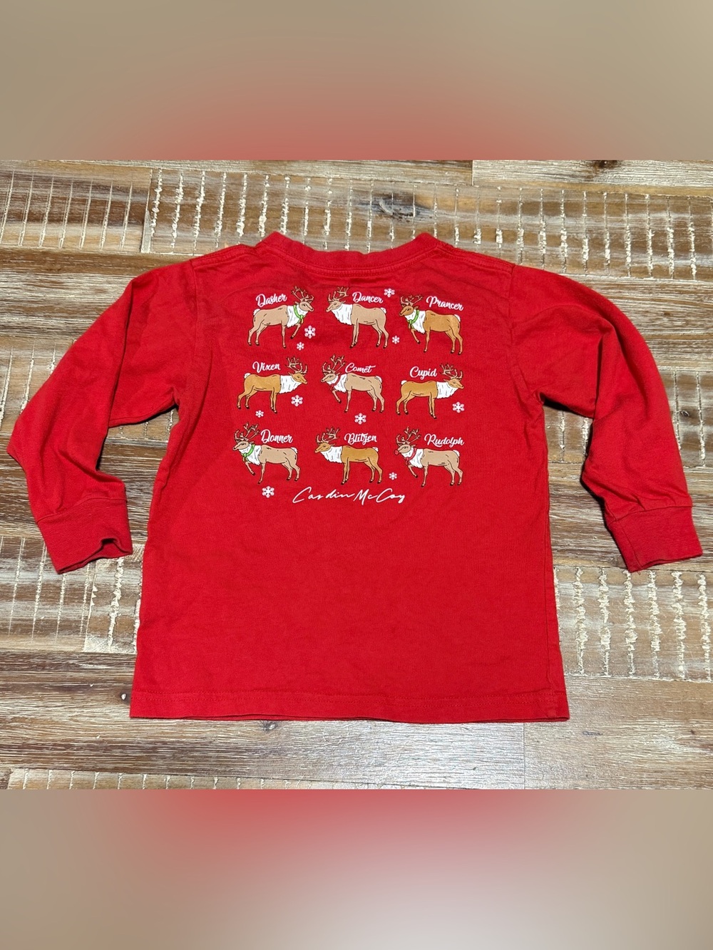 Cardin McCoy Christmas reindeer long sleeve tshirt size XS, size 4T/5T